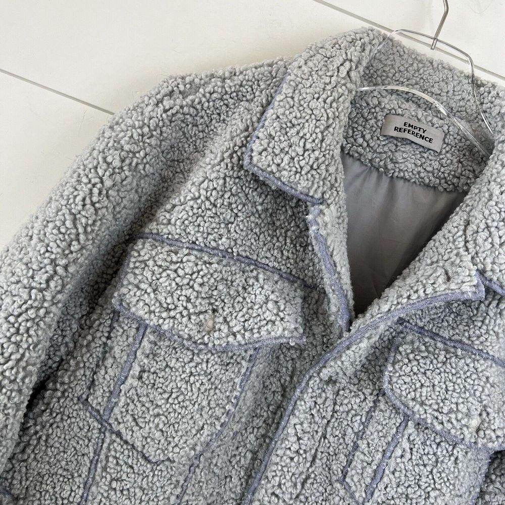 Smiley Sherpa Jacket Cashmere Rabbit Hair Men's Small (fits loose) - Picture 6 of 16